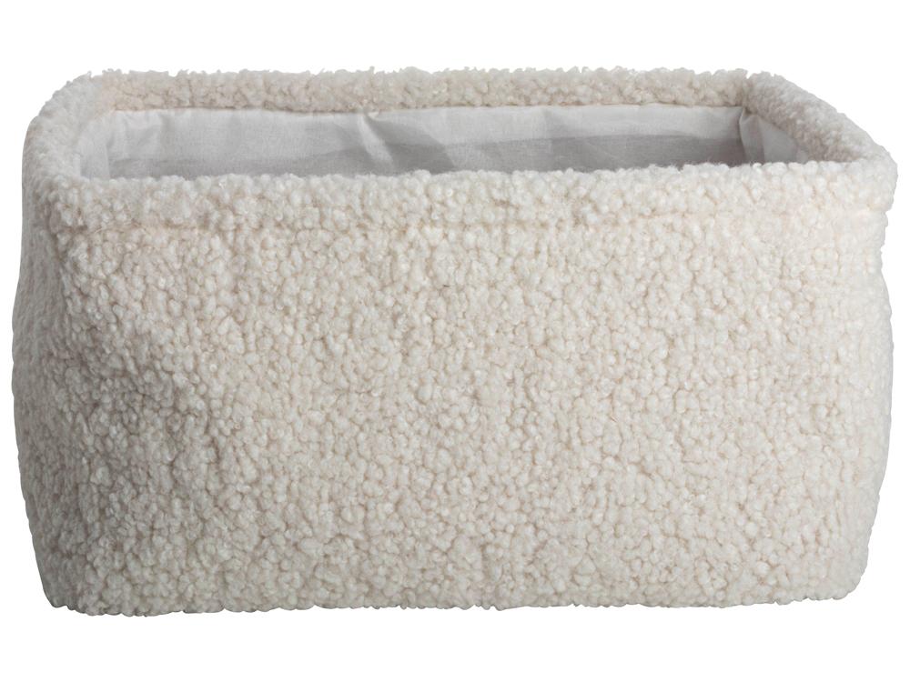 Gusta Opbergmand Wit Teddy 33x23x18 cm