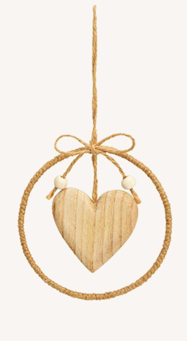 Hanger Hart paulowniahout naturel 11x11 cm