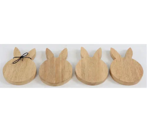Onderzetters Konijn mangohout Set van 4