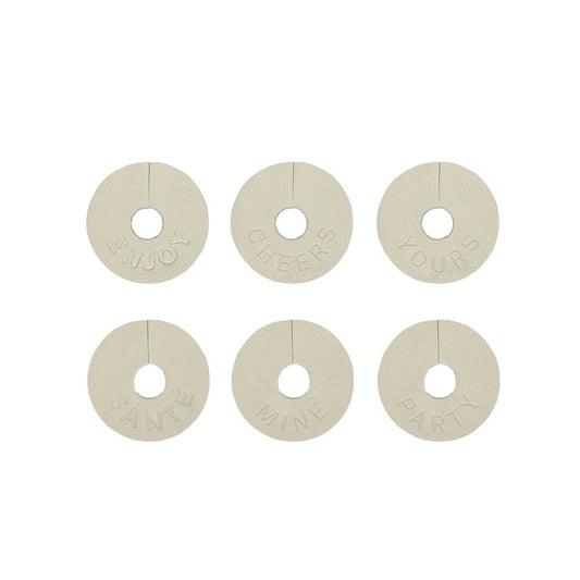 Leeff Glasmarkers Wiep Beige/set van 6