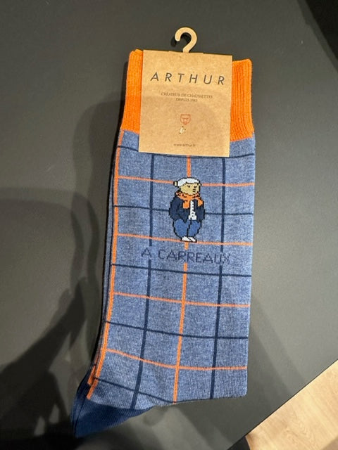 Arthur- Kousen TU Blauw Oranje carreaux met beer