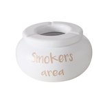 Boltze - Asbak Jolina H11 cm Outdoor wit 'Smokers Area'