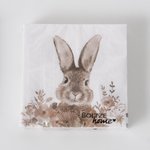 Boltze - Servetten Krümel Konijn Bruin met bloemen