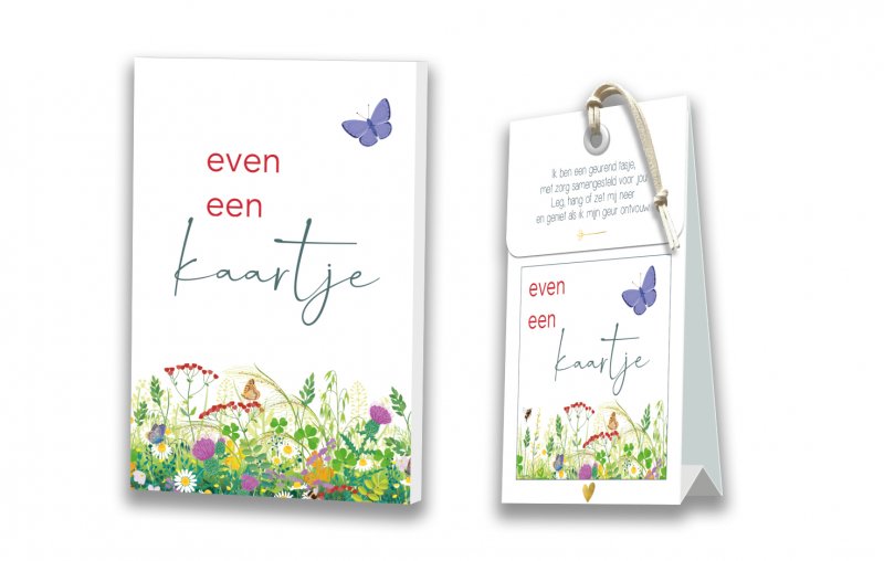 Wenskaartje met geurtasje zuiver