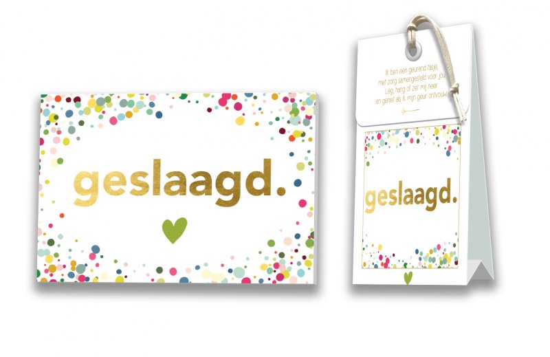 Wenskaartje met geurtasje zuiver