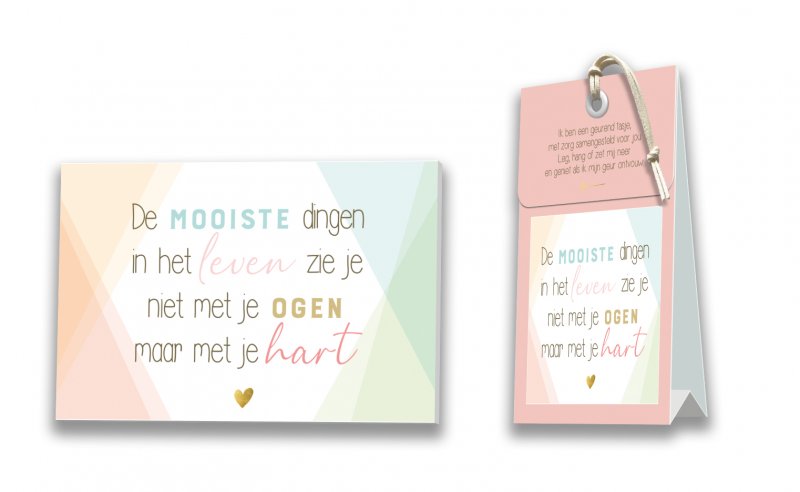 Wenskaartje met geurtasje zuiver