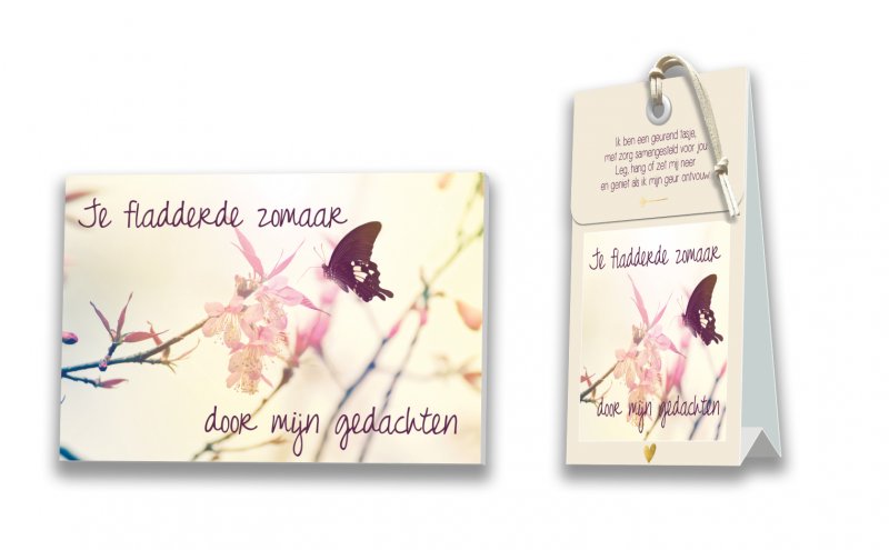 Wenskaartje met geurtasje zuiver