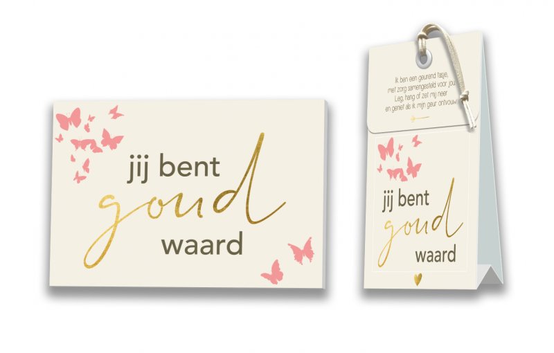 Wenskaartje met geurtasje zuiver