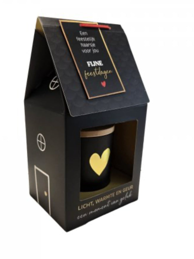 KaarsHuisje Feestdagen Black