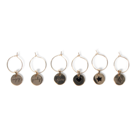 Jens Living Glasmarkers Goud/set van 6