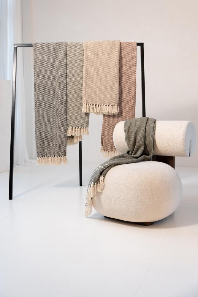 Jens Living Plaid Wafel Visgraat Roest