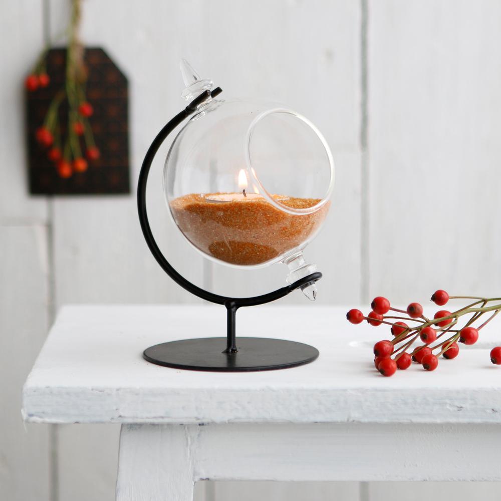 Ideas 4 Seasons-Wereldbol Glas Ø8 14 cm voor Theelichtje