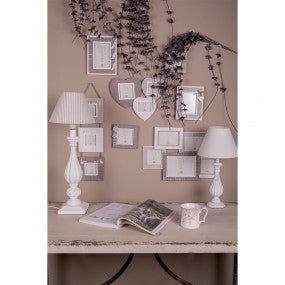 Fotolijst 10x15 cm Grijs wit veertjes