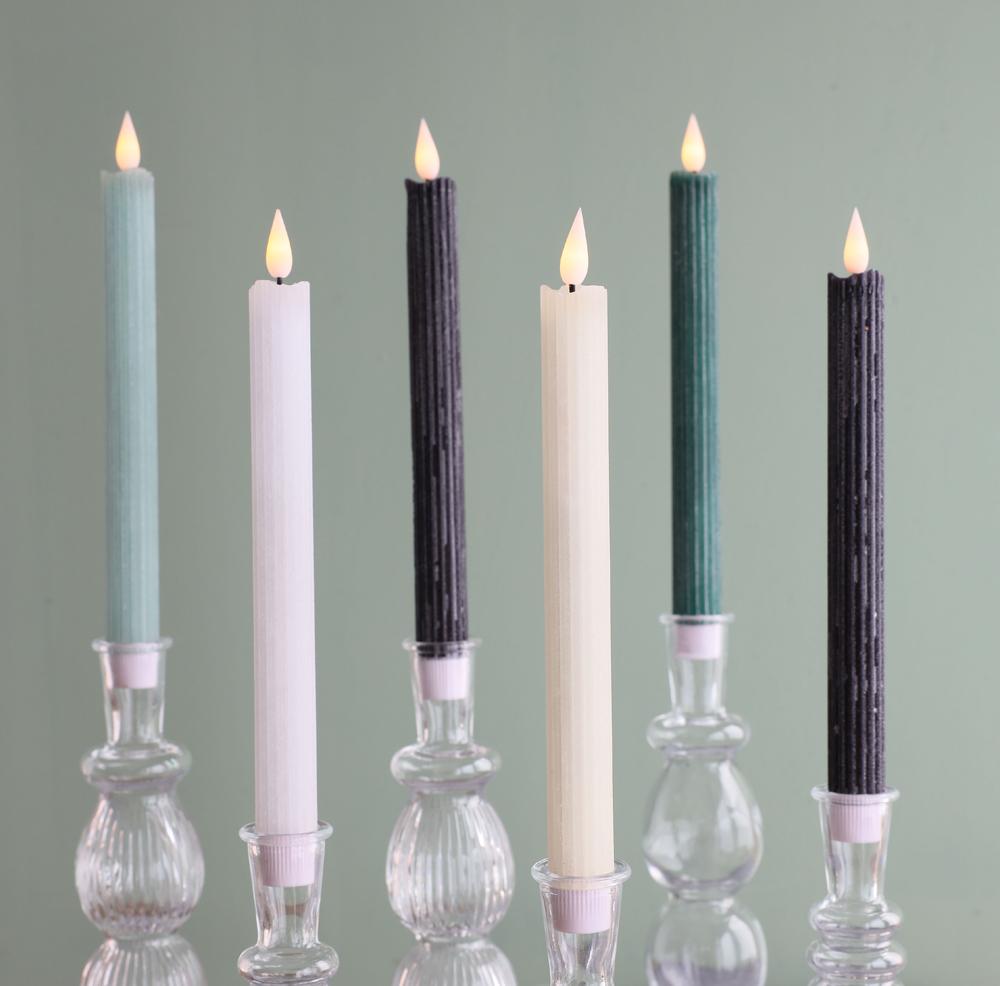 Dinner Pencil Kaars LED Zwart 2 stuks