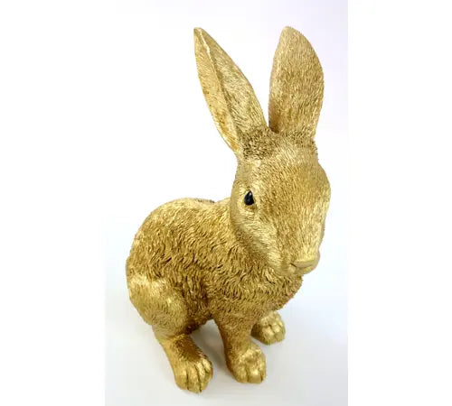 Konijn Bunny Goud Polystone 14x11x22cm