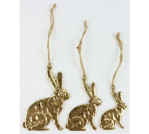Hanger Metaal Goudkleurig Konijn Set van 3