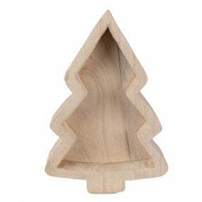 Serveerschaal Kerstboom 33x23x6 cm bruin hout