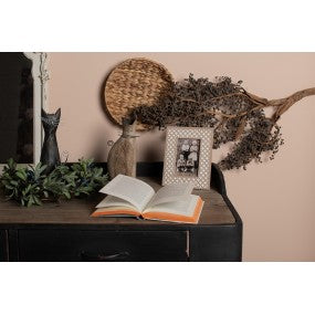 BEELD KAT 26 CM BRUIN HOUT IJZER