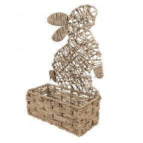 Opbergmand Konijn Bruin Zeegras 30x14x49 cm