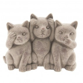 BEELD KATJES 22X10X16 CM GRIJS TERRACOTTA