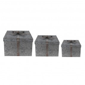 Opbergdoos Grijs Set van 3
