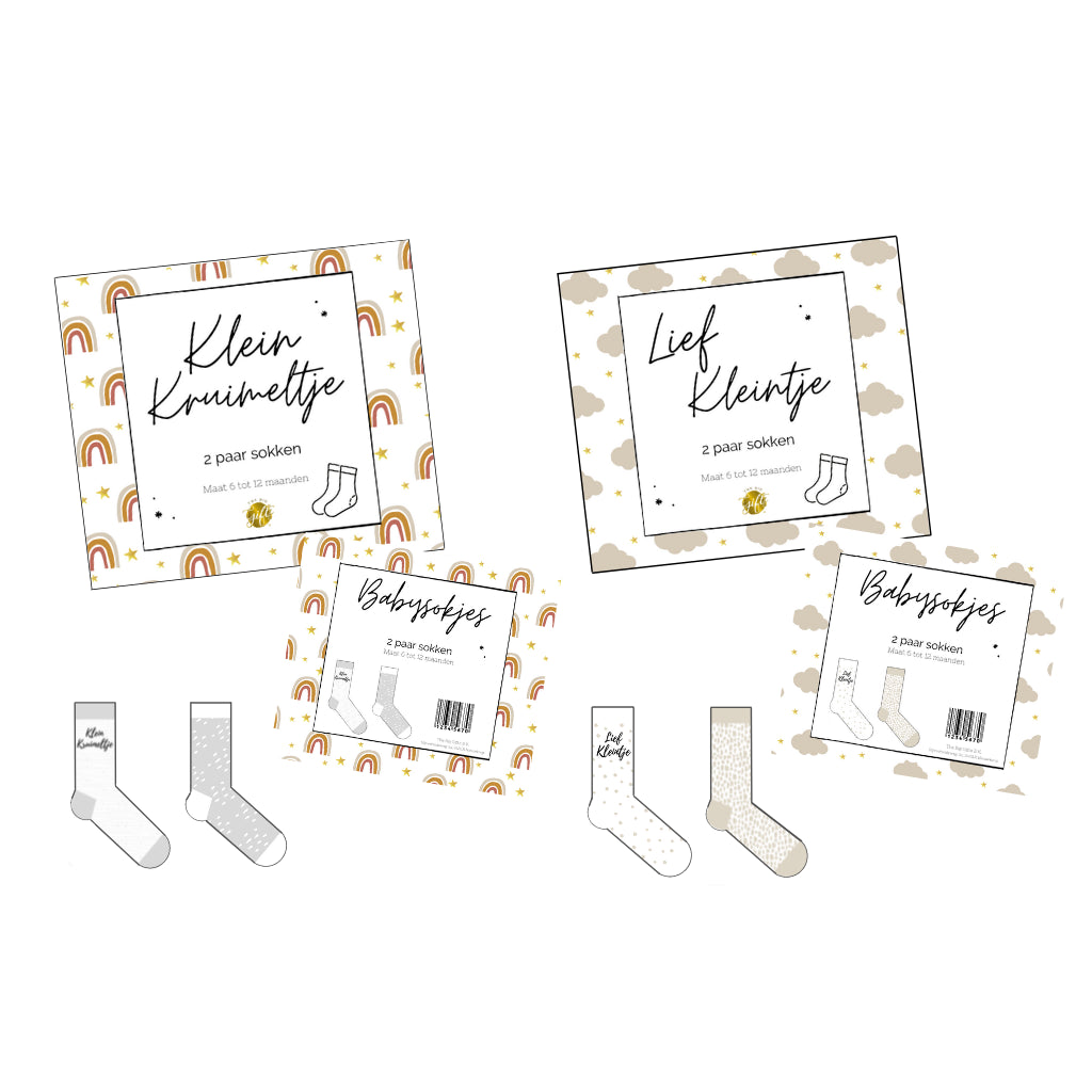 Baby Sokjes giftbox/ 2 paar sokjes