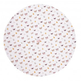 Theedoek Ø 80 cm Wit Vlinders