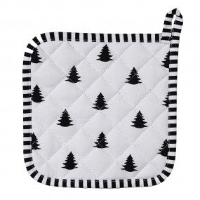 Pannenlap 20x20 cm Zwart Wit Kerstboom