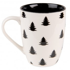 Beige Zwart Porselein Kerstboom Theemok 300 ml