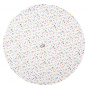 Theedoek Ø 80 cm Wit Bloemenmotief