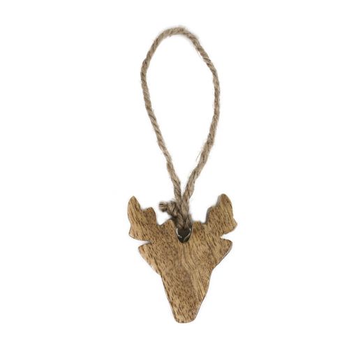Hert hanger mango touw 7cm