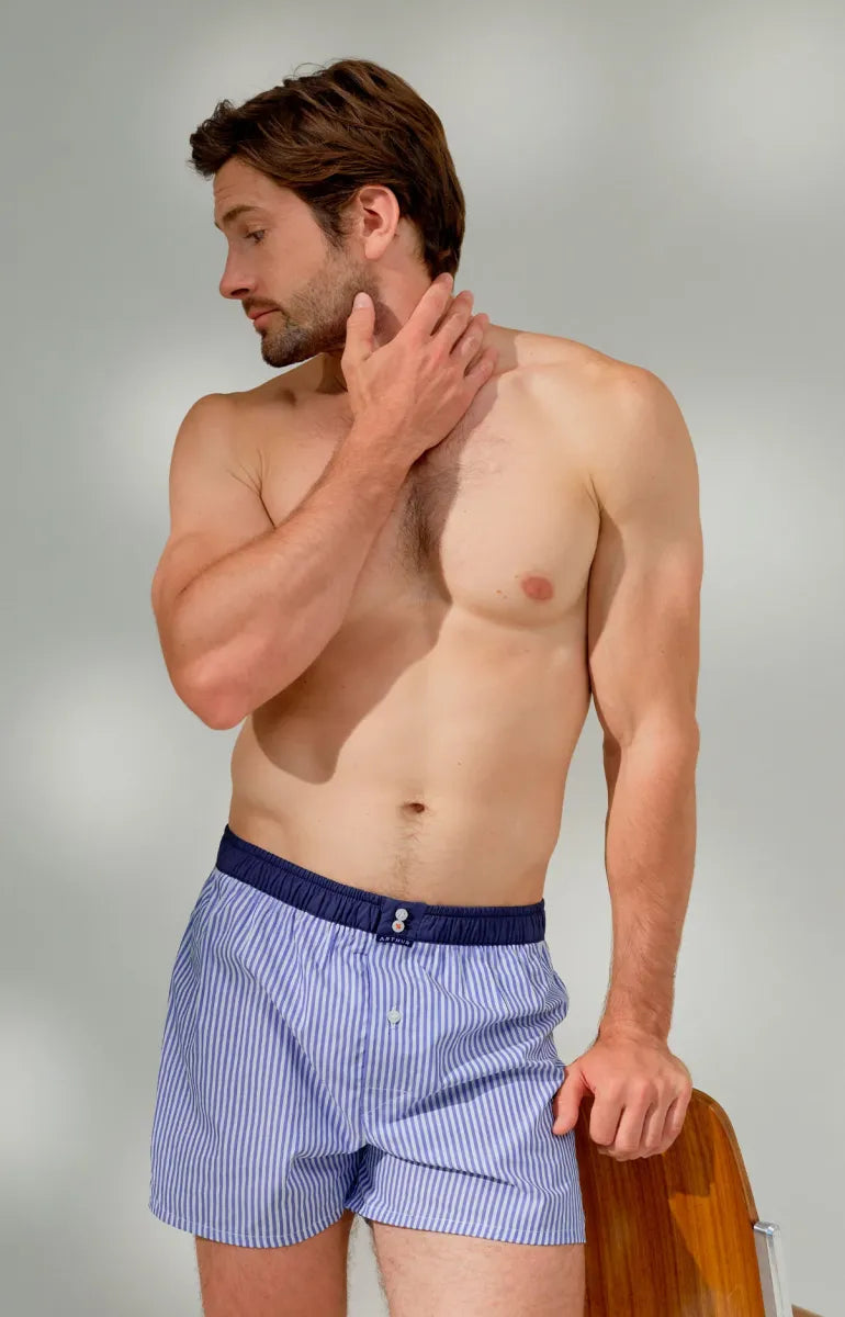 Arthur- Calecon Slip Heren Wit Blauwe Strepen