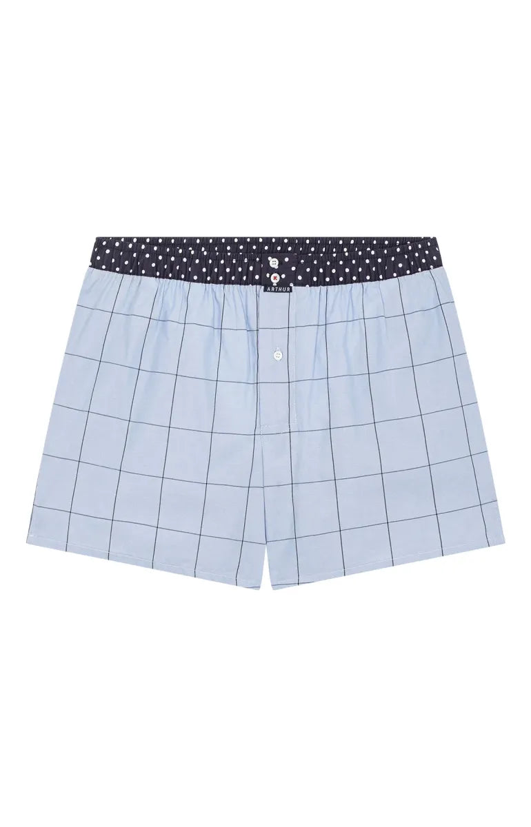 Arthur- Calecon Slip Heren Lichtblauwe grote carreaux