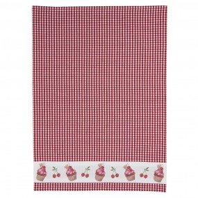 Theedoek 50x70 cm Rood Wit Cupcakes