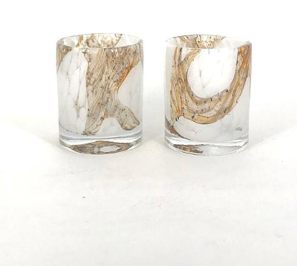 Dekocandle windlicht Amber Brown Ø 8x9cm
