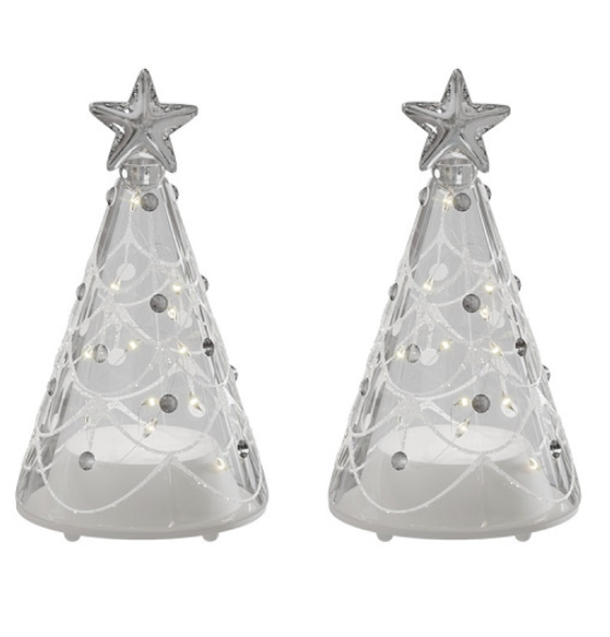Glas Tree LED H9 cm set van 2