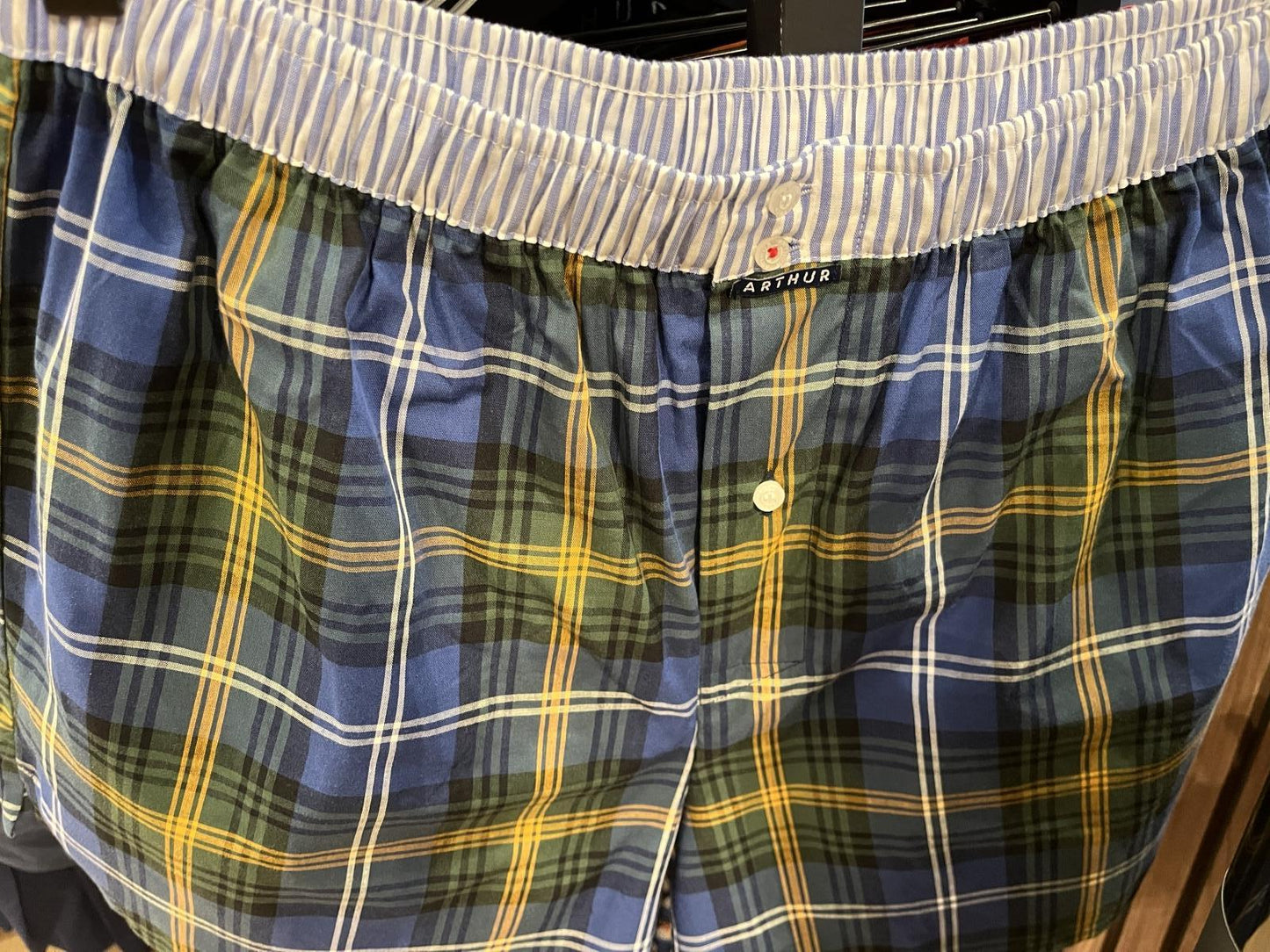 Arthur- Calecon Slip Heren Groen Blauw Carreaux