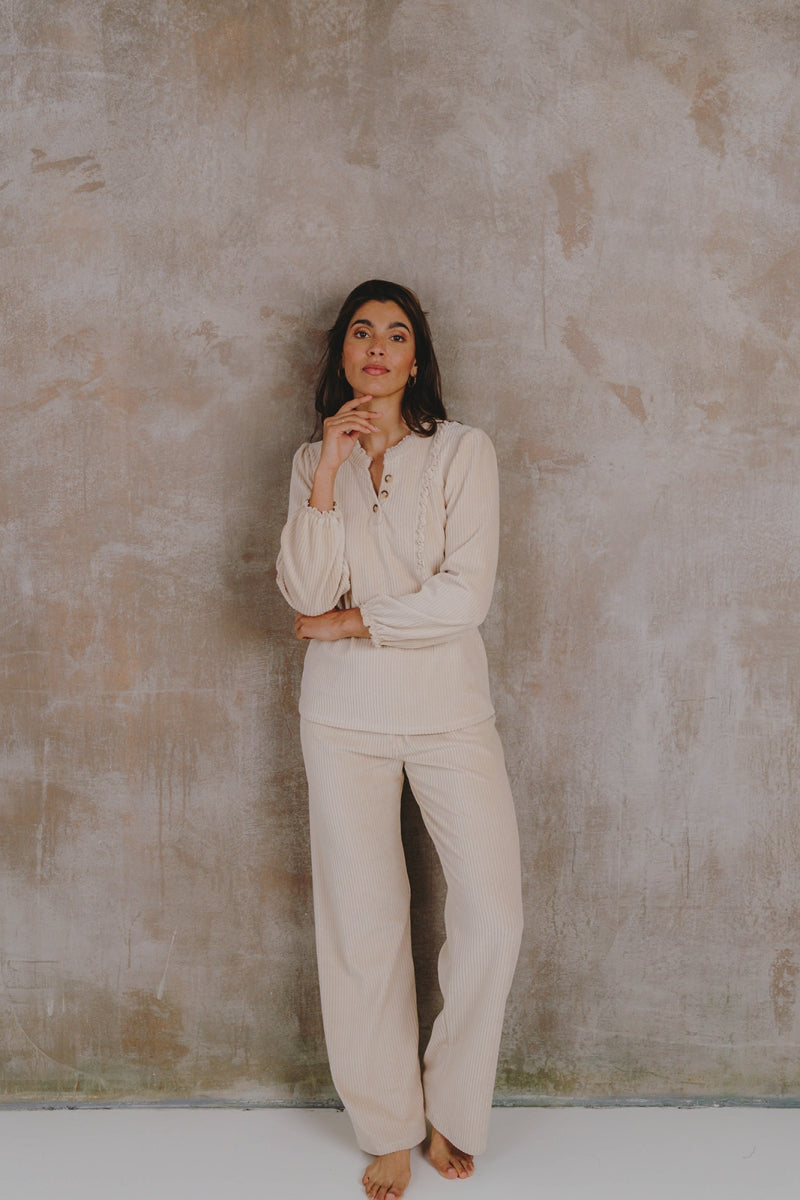 Alice et Maman- Homewear Gaelle ecru velours