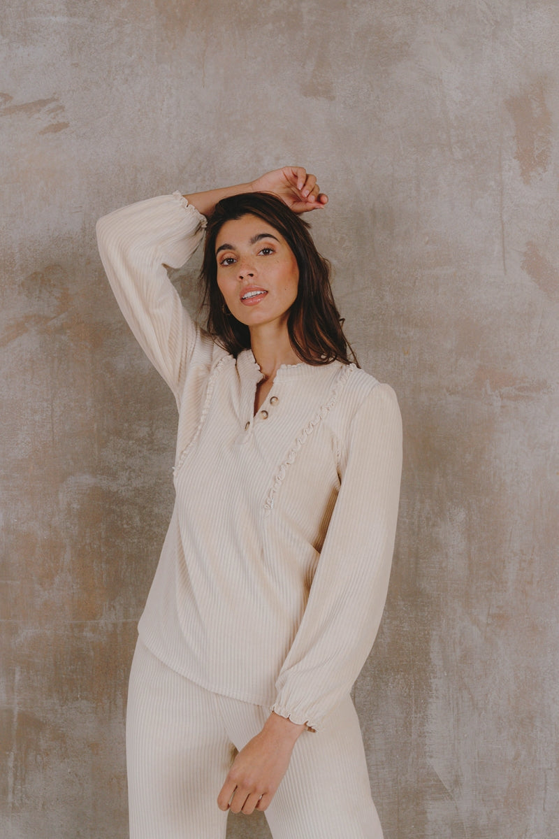 Alice et Maman- Homewear Gaelle ecru velours