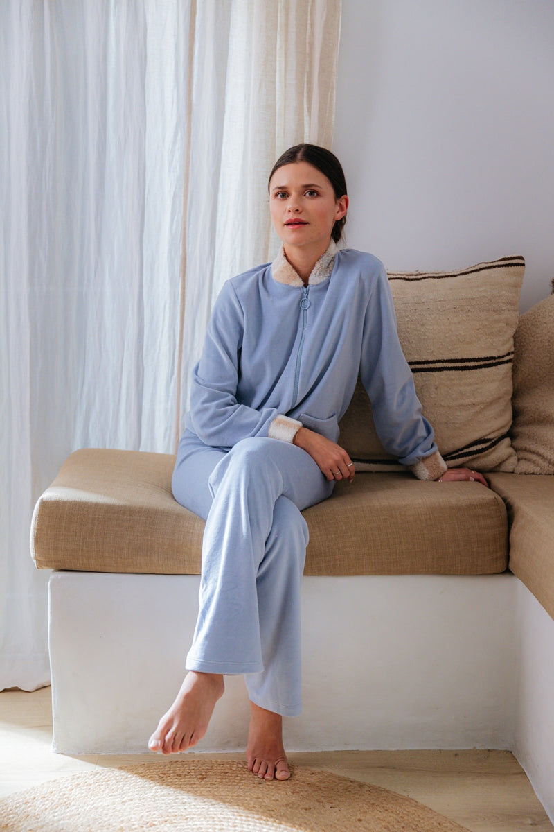 Alice et Maman- Homewear Julia Velours Lichtblauw