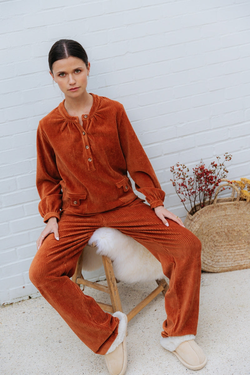 Alice et Maman- Homewear Imane Rib Velours Caramel