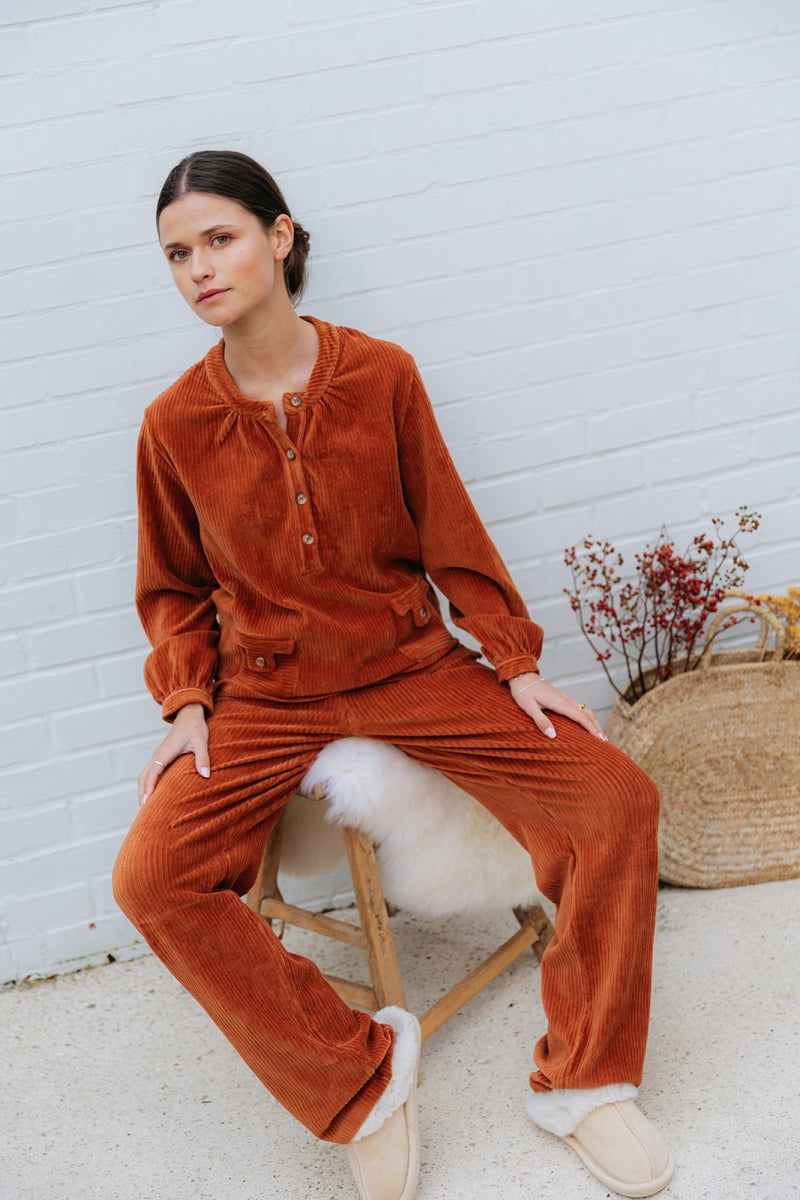 Alice et Maman- Homewear Imane Rib Velours Caramel