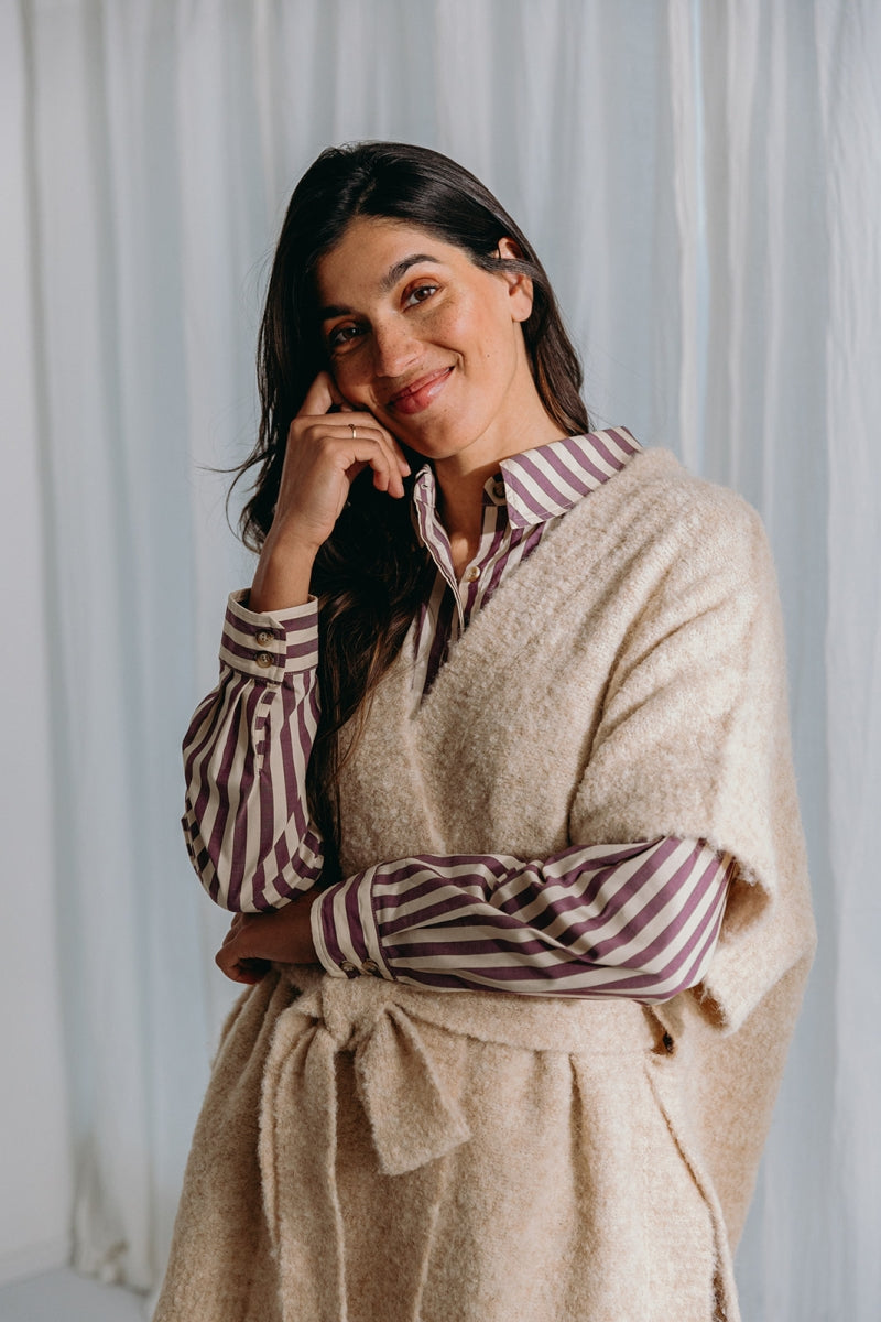 Alice et Maman- Gebreide Wikkeljas/riem bouclé latté