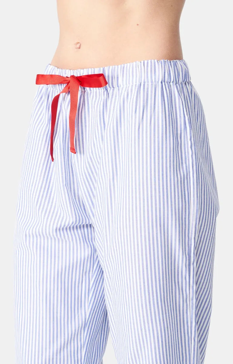 Arthur- Dames Pyjama Blauw gestreept Lange Mouw