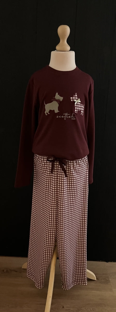 Pyjama Interlock Valentina Kids Bordeaux