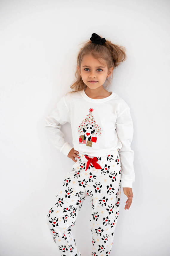 Sensis Meisjes Pyjama Pandaprint 7-8 jaar