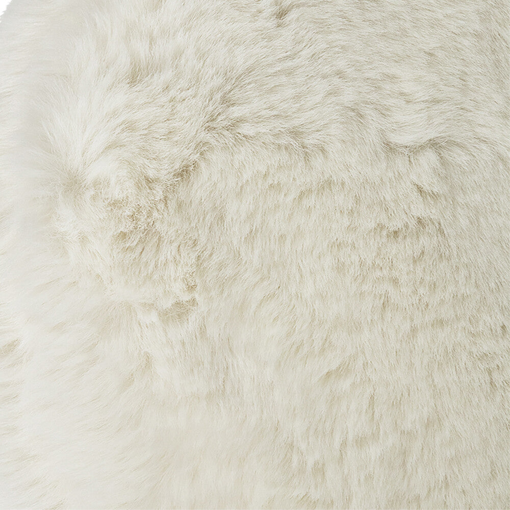 Half Kussen teddy glad gebroken wit 30x50 cm