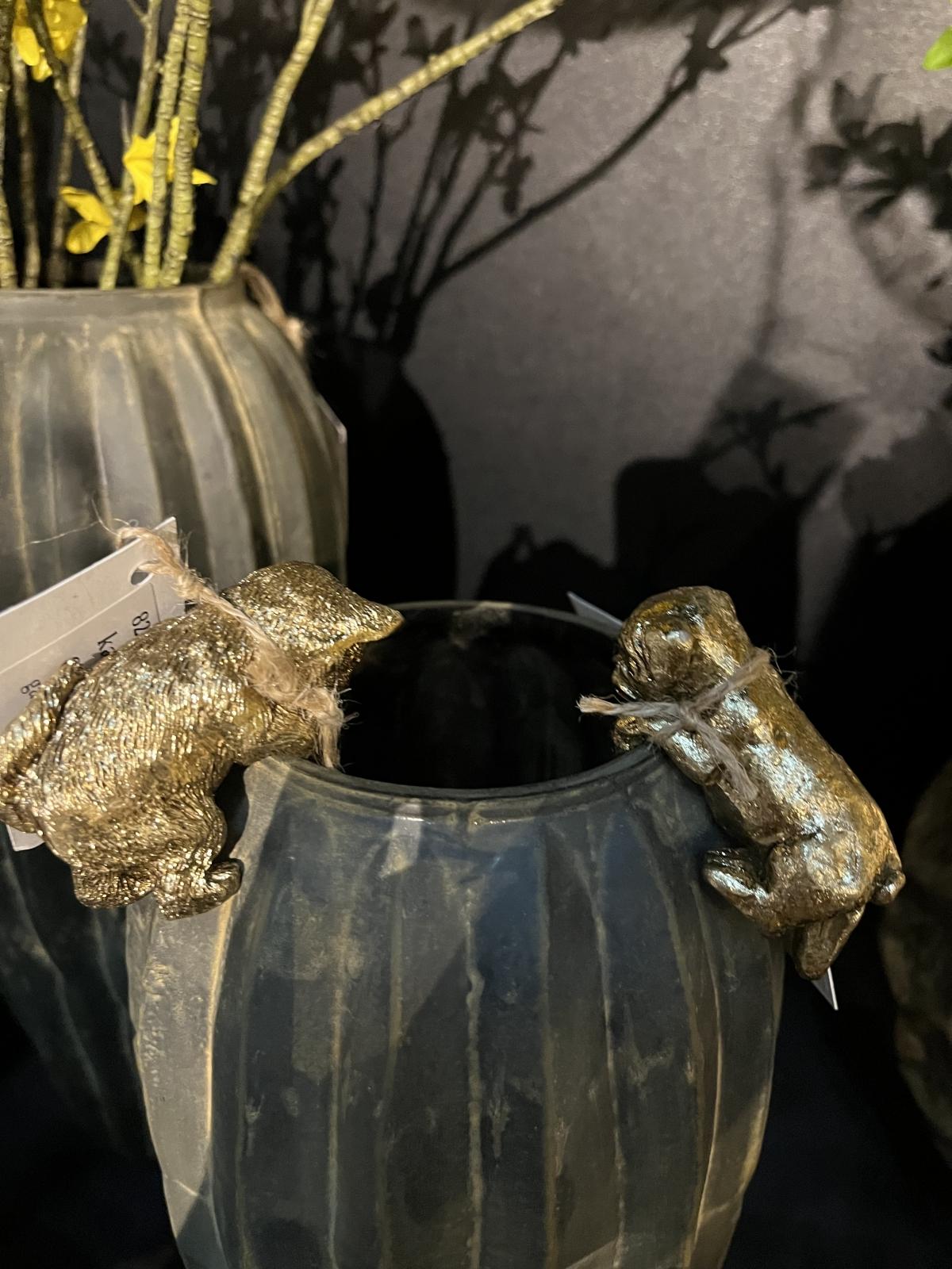 Hanger goud Teckel/bulldog/kat 8 cm