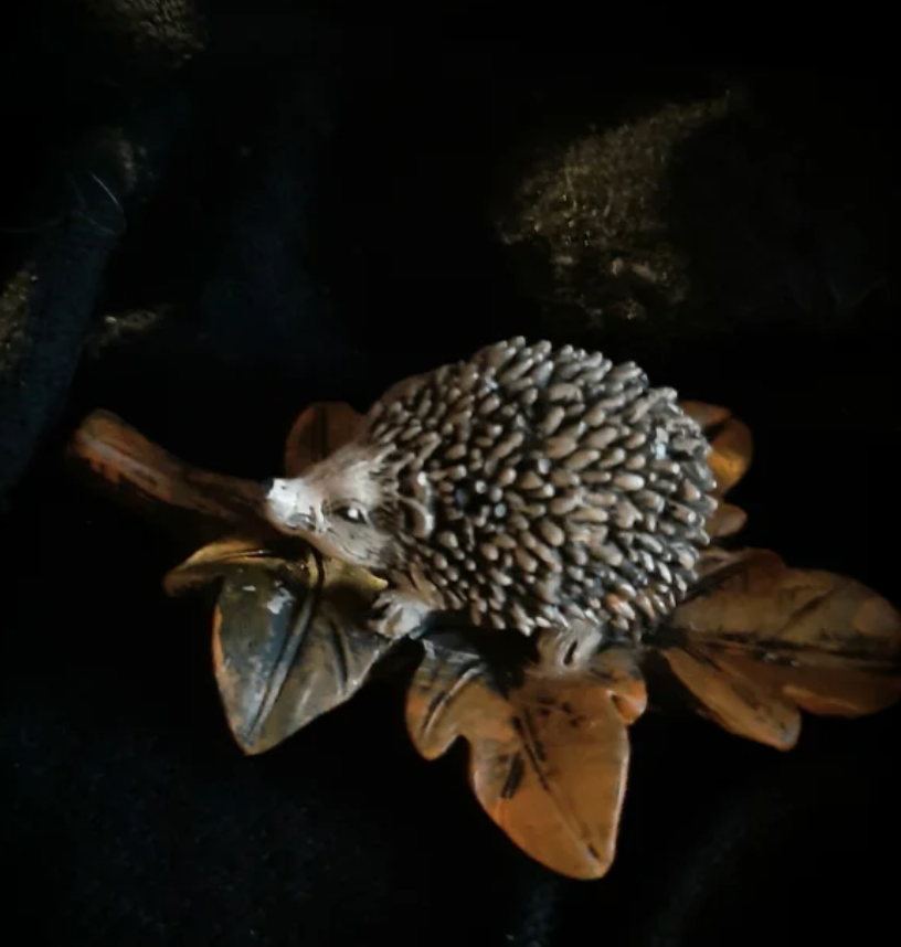 Egel op herfstblad 10 cm