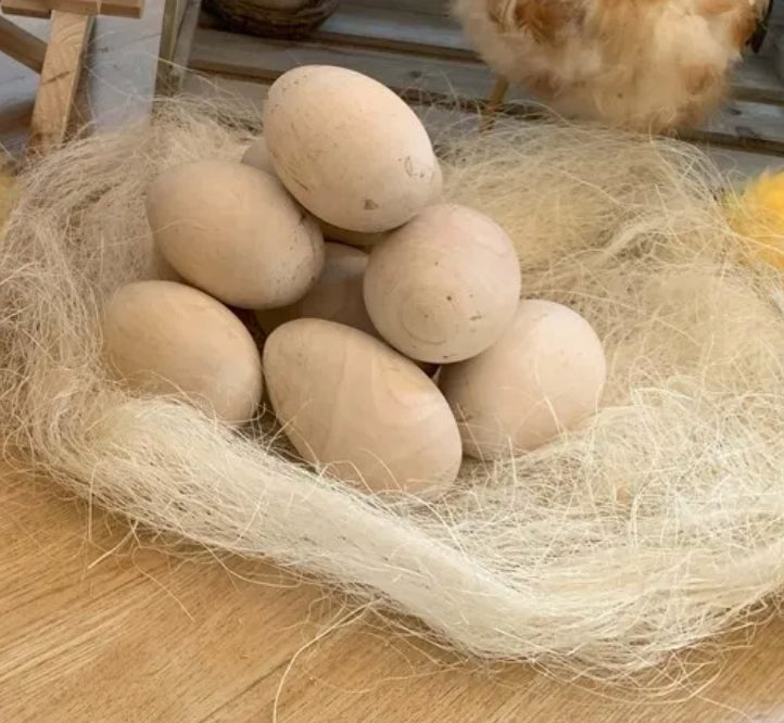 Houten ei natuurlijk H 10 cm